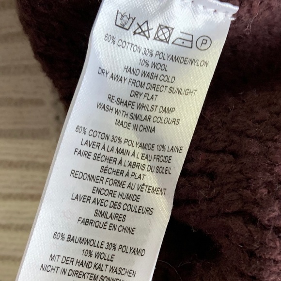 French Connection Colourblock Wool / Cotton Oversized Turtleneck Knit Sweater - Picture 7 of 10